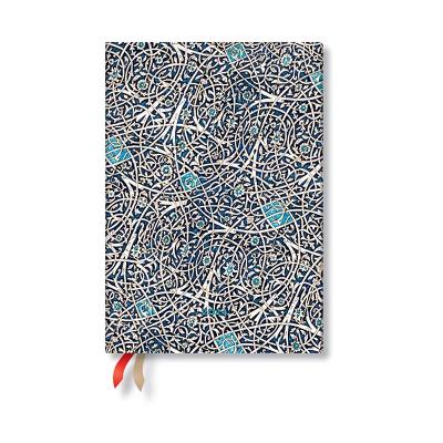 Granada Turquoise (Moorish Mosaic) Midi Vertical 12-month Dayplanner 2024 (Elastic Band Closure)