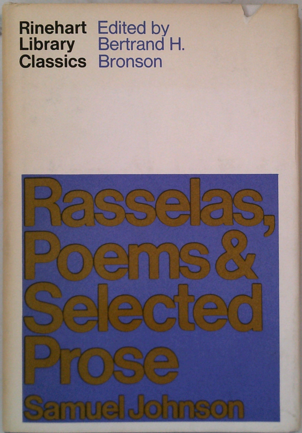 Samuel Johnson: Rasselas, Poems, And Selected Prose