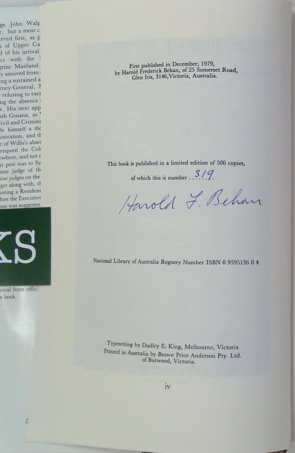 Mr. Justice J.W. Willis (SIGNED)