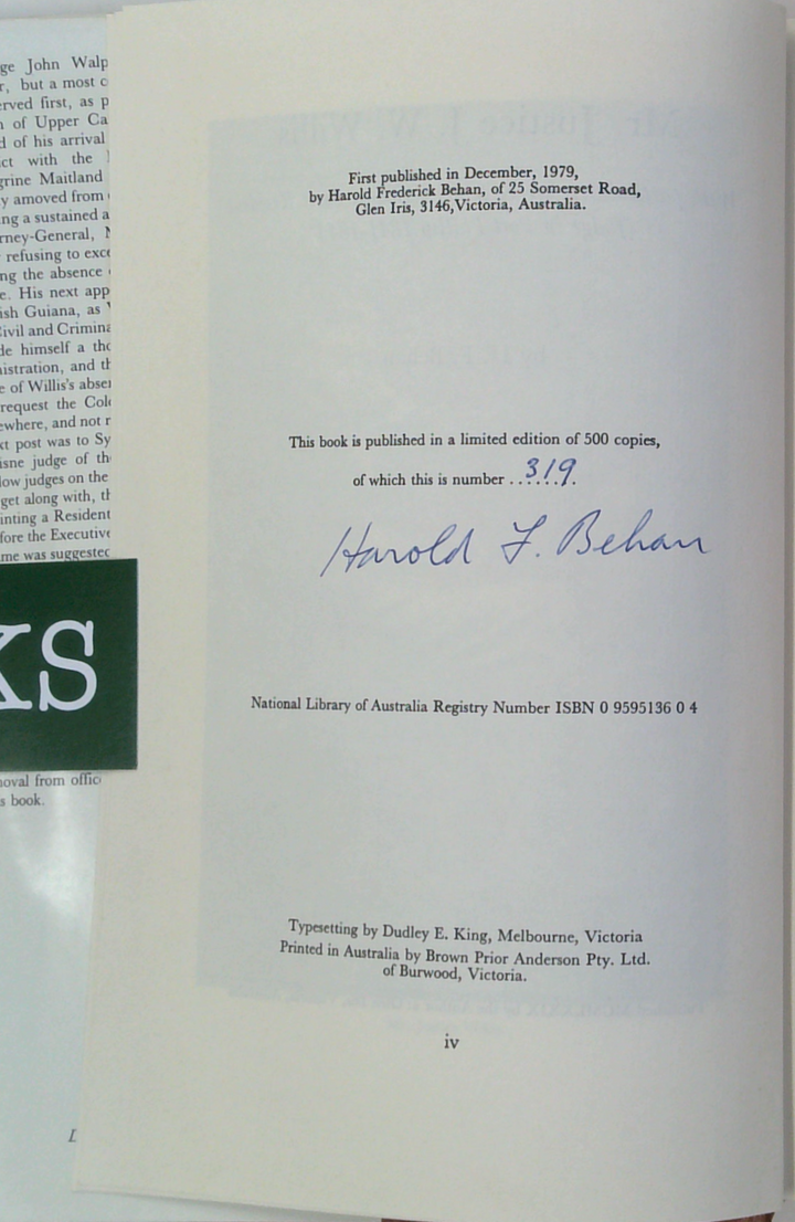 Mr. Justice J.W. Willis (SIGNED)