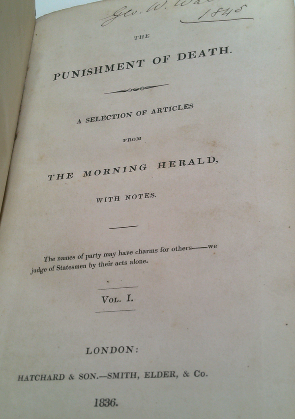 The Punishment Of Death: A Selection Of Articles From The Morning Herald, With Notes