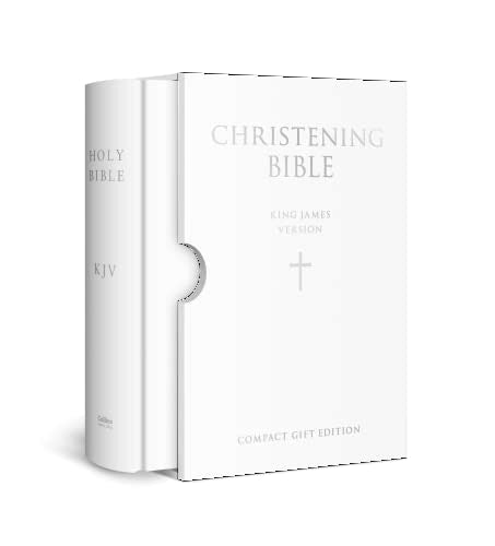 HOLY BIBLE: King James Version (KJV) White Compact Christening Edition