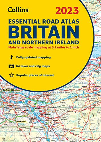 2023 Collins Essential Road Atlas Britain and Northern Ireland: A4 Spiral (Collins Road Atlas)