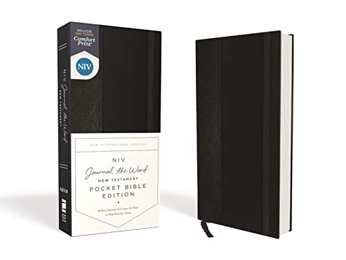 NIV, Journal the Word New Testament (Perfect for Note-Taking), Pocket Bible Edition, Hardcover, Black, Red Letter, Comfort Print