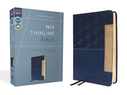 NIV, Thinline Bible, Leathersoft, Blue, Red Letter, Comfort Print