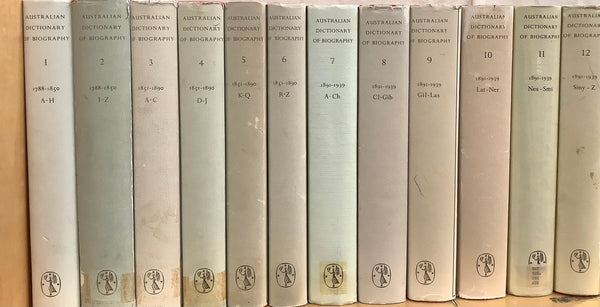 Secondhand Australian Dictionary of Biography 12 Volumes
